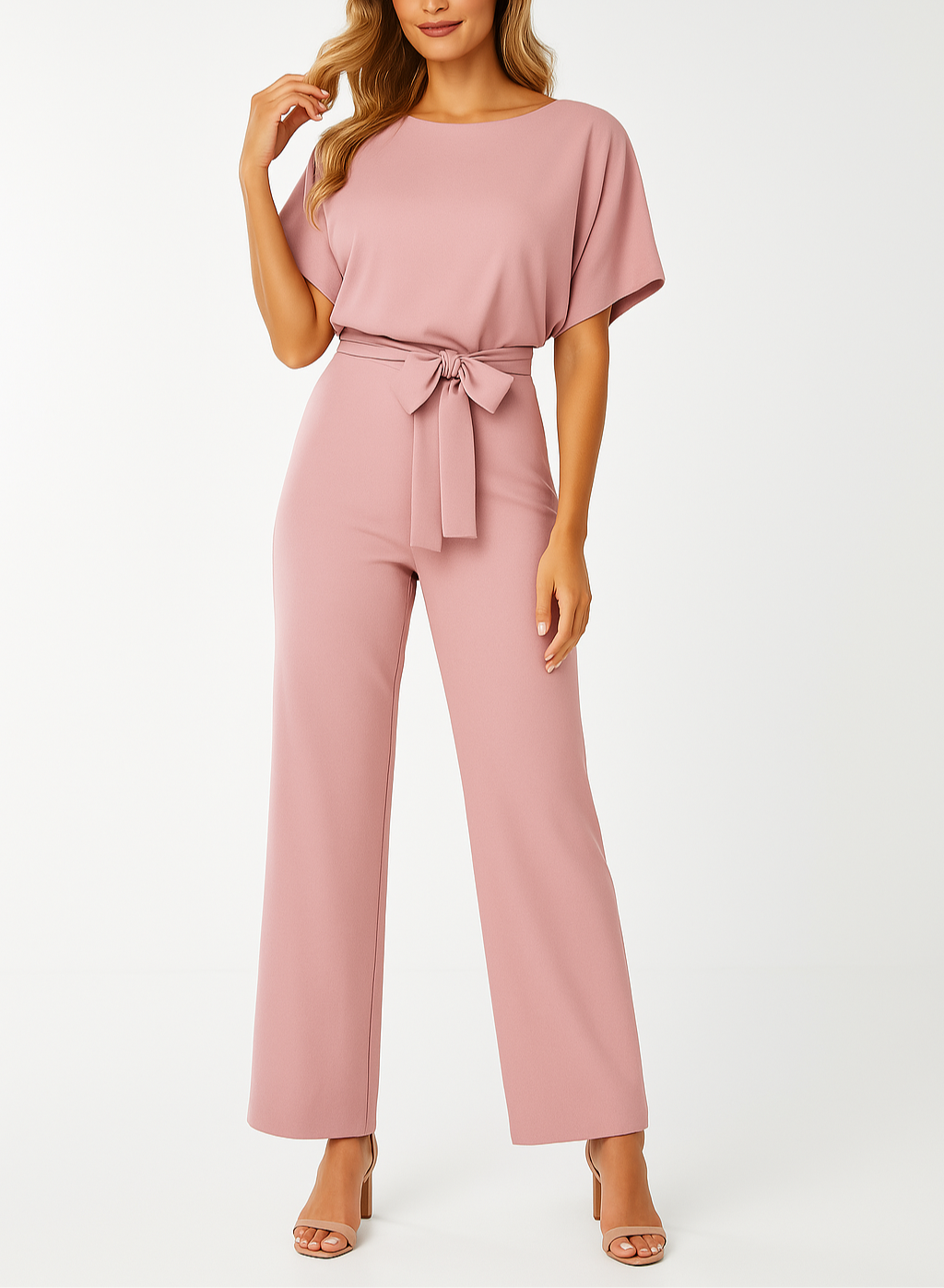 Wearclo | Women's Wide Leg Jumpsuit with Belt