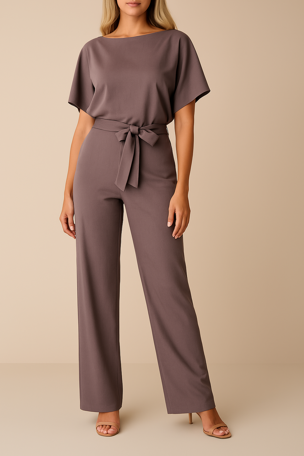 Wearclo | Women's Wide Leg Jumpsuit with Belt