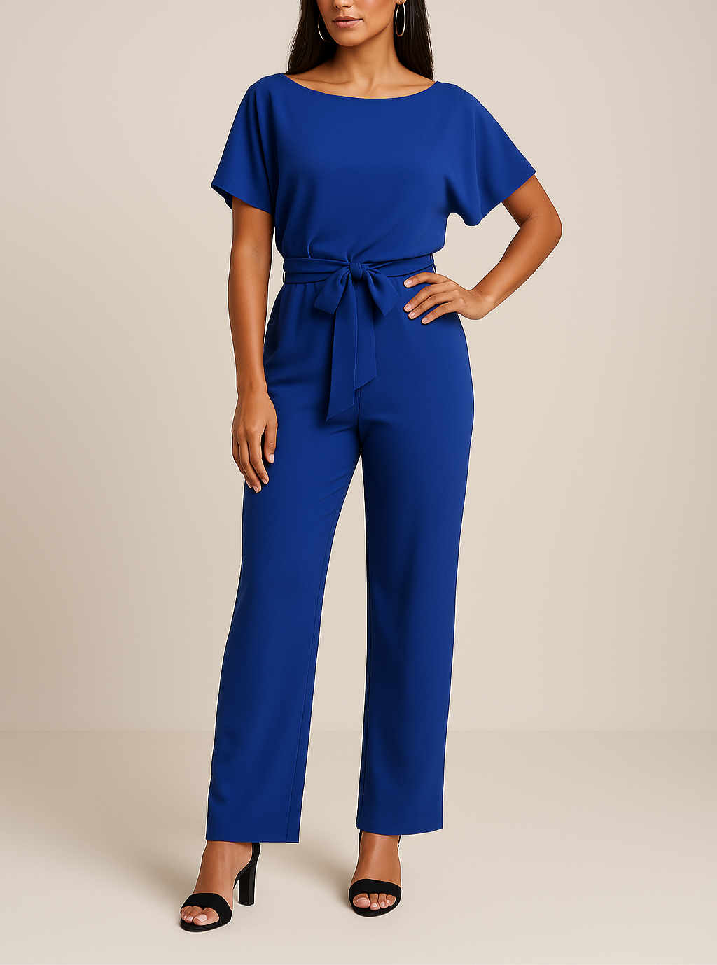 Wearclo | Women's Wide Leg Jumpsuit with Belt