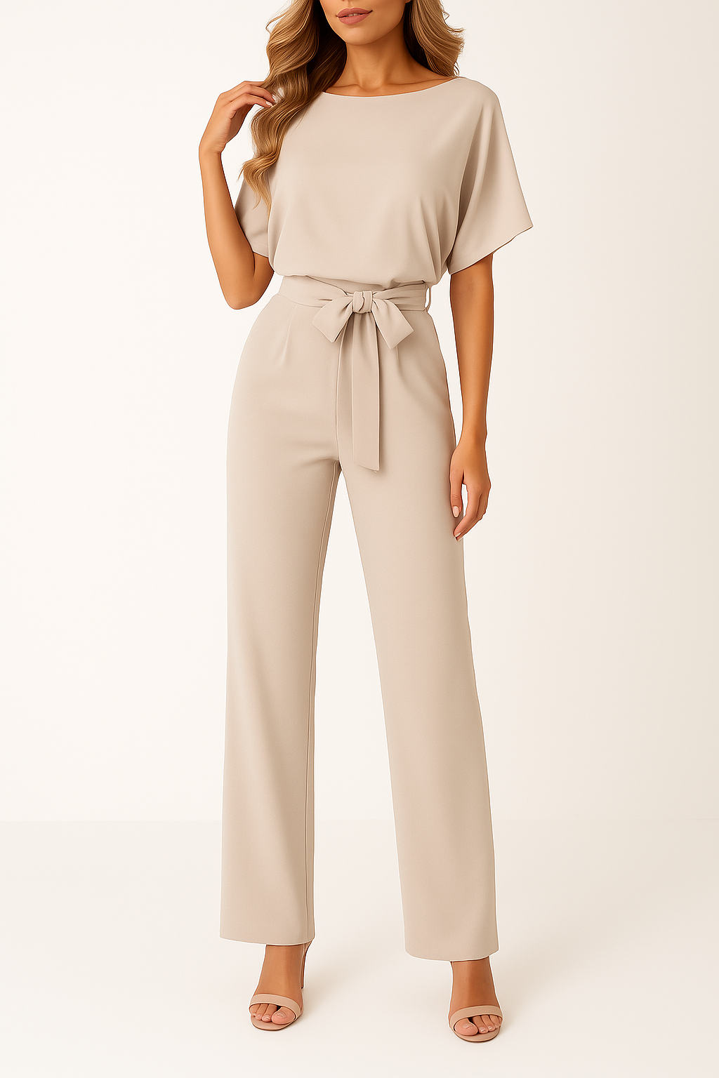 Wearclo | Women's Wide Leg Jumpsuit with Belt