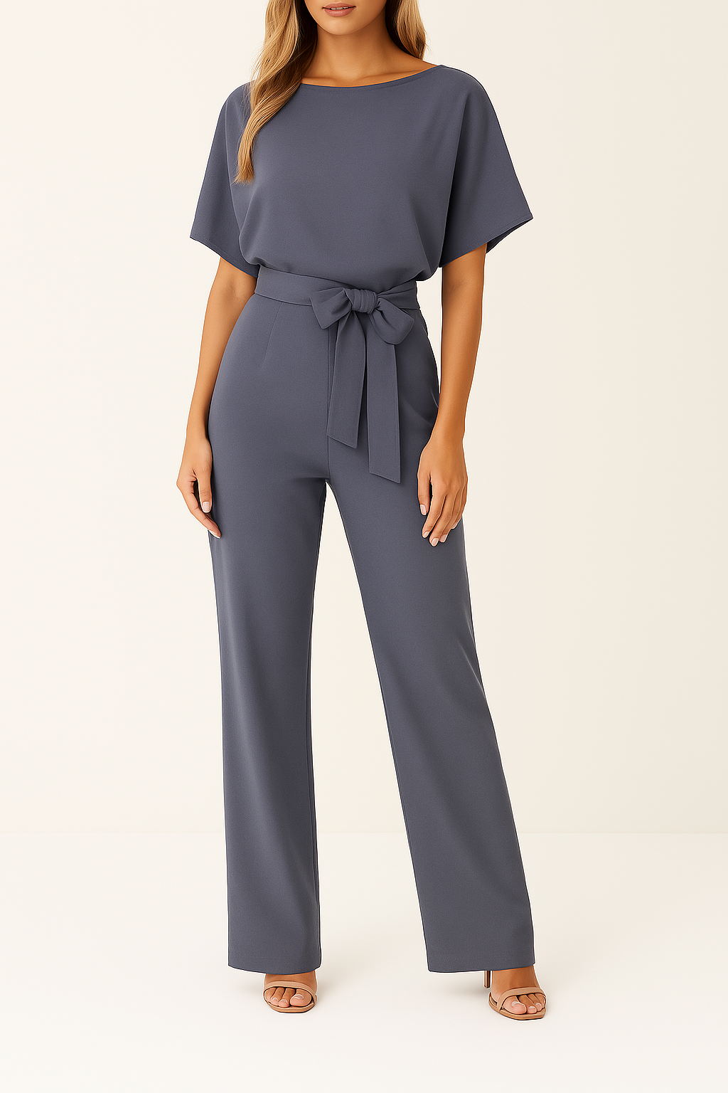 Wearclo | Women's Wide Leg Jumpsuit with Belt