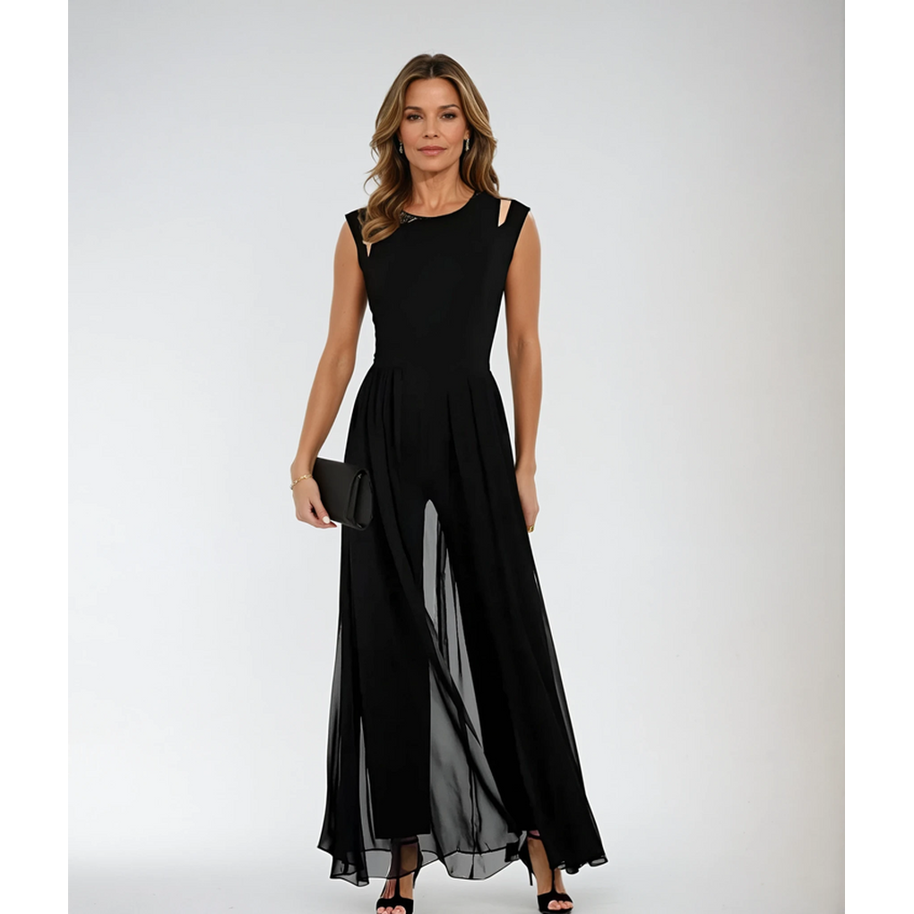 Wearclo | Women's Wide Leg Jumpsuit with Cutout Shoulders