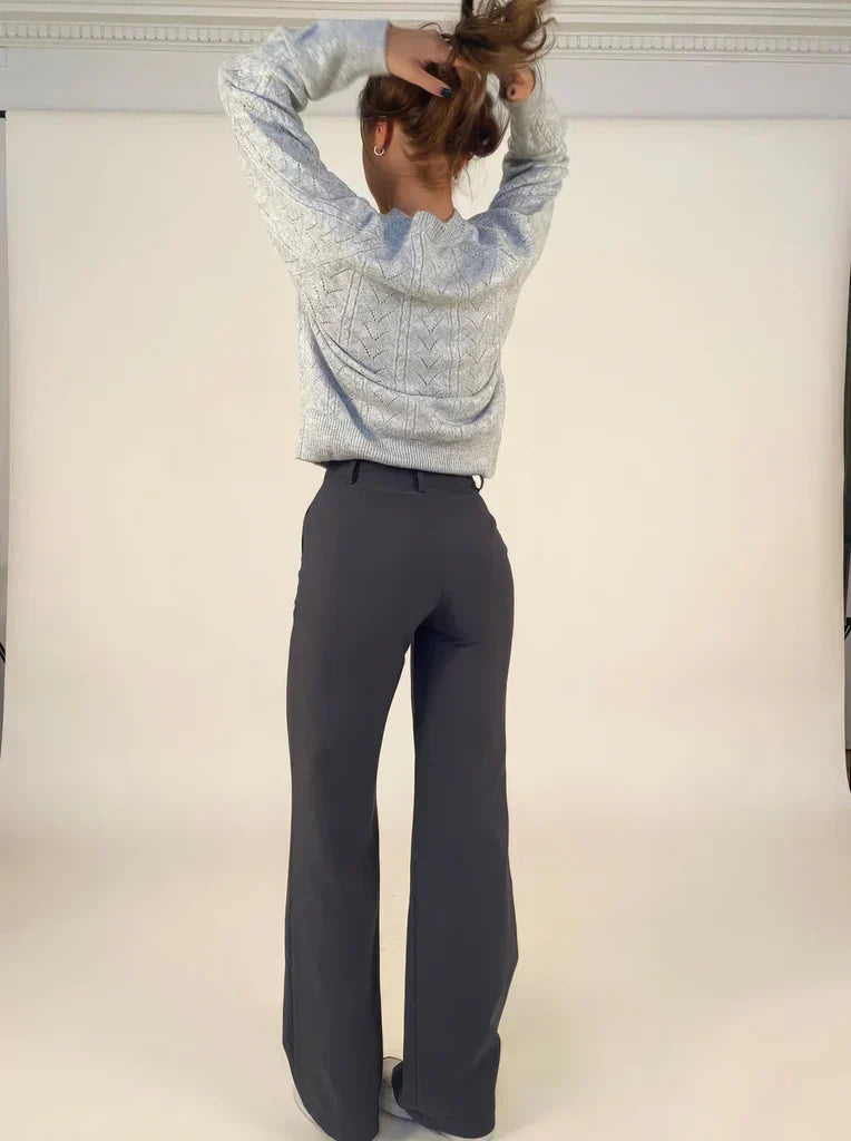 Wearclo | Women's Wide Leg Trousers with Stitch Detail