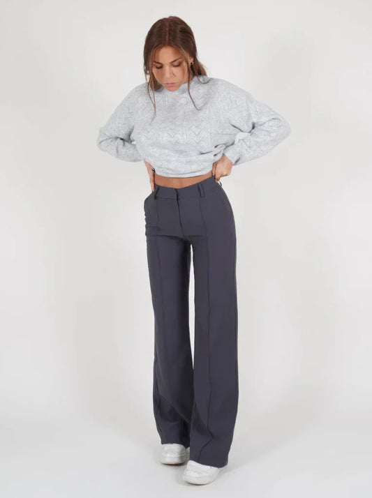 Wearclo | Women's Wide Leg Trousers with Stitch Detail