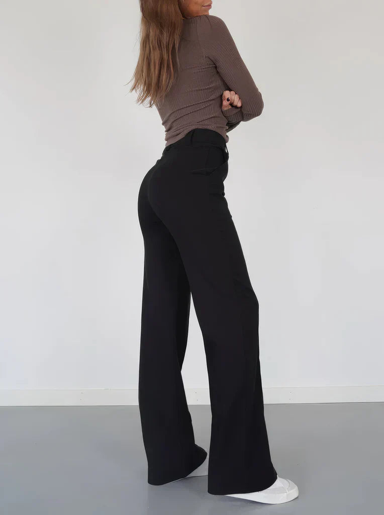 Wearclo | Women's Wide Leg Trousers with Stitch Detail