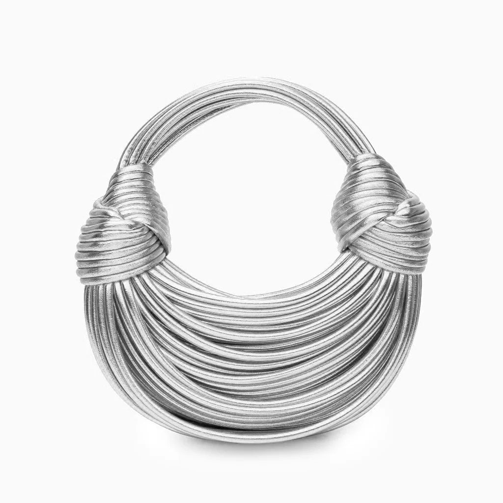 Wearclo | Women's Woven Handle Bag with Twist Detail