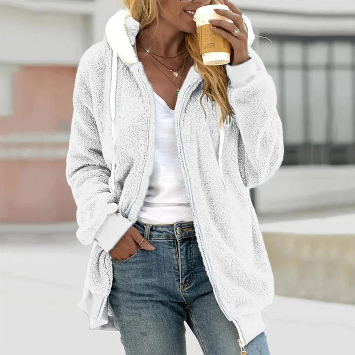 Wearclo | Women's Zip-Up Fleece Hoodie with Drawstring