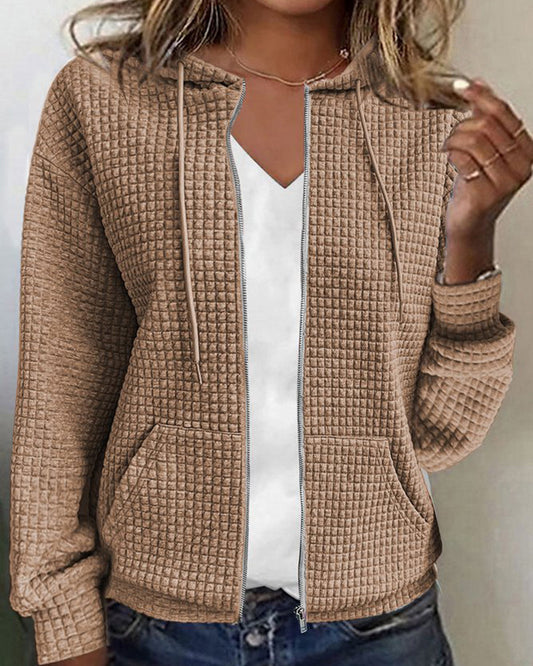 Wearclo | Women's Zip-Up Hooded Vest With Pockets