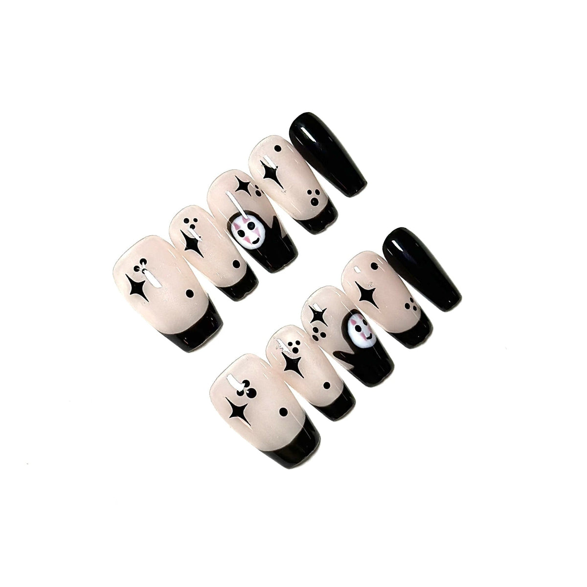 Whimsical Ghost-Themed Press-On Nail Set
