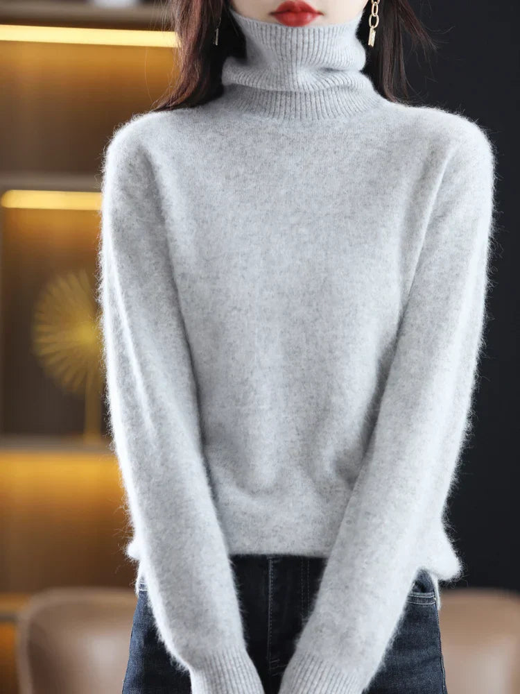 Women's 100 Percent Cashmere Turtleneck Sweater Warm Slim Fit Knit In 23 Colors