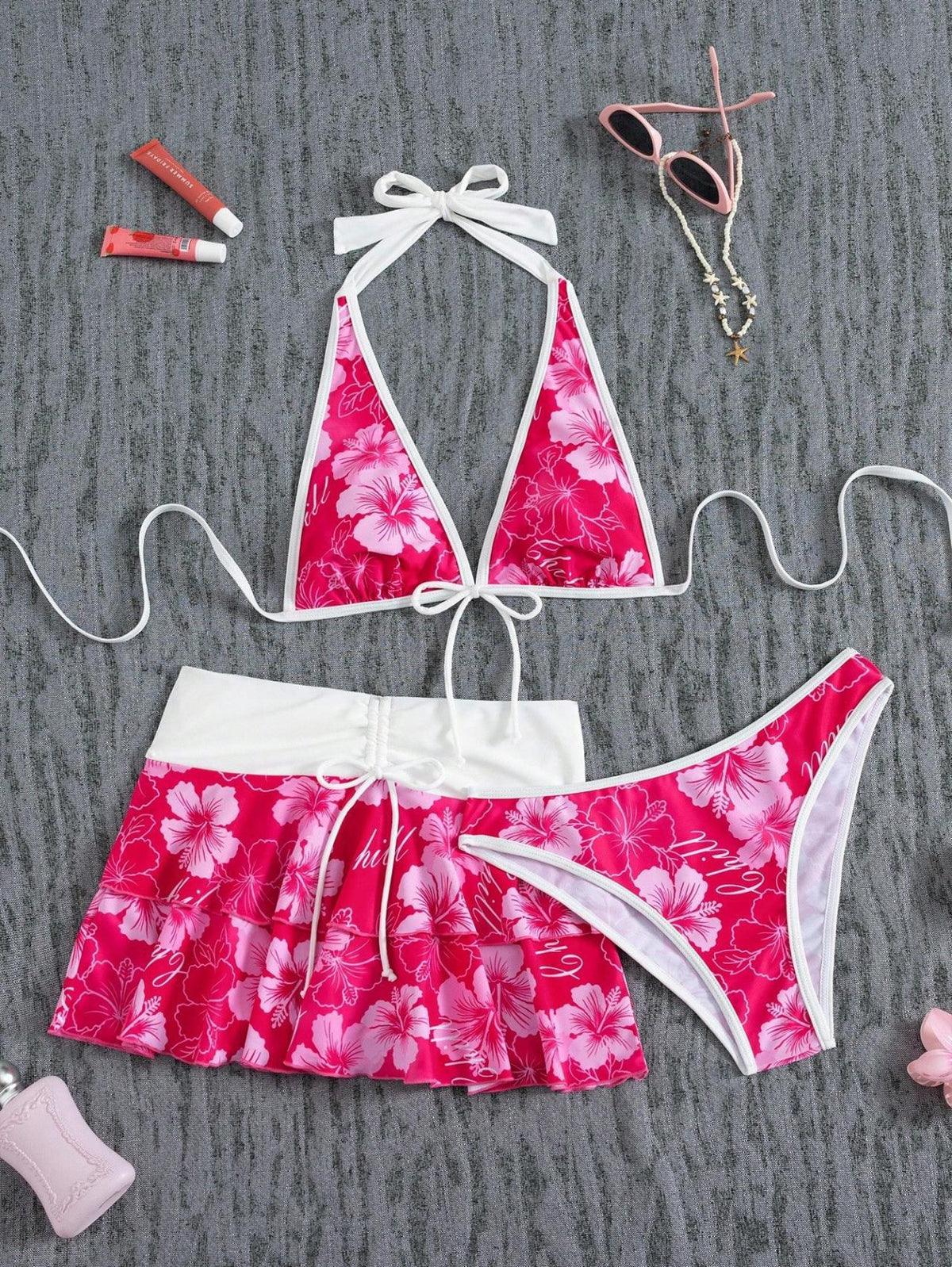 Women's Bikini Set with Skirt