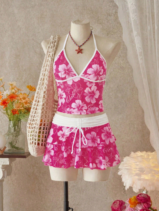 Women's Bikini Set with Skirt