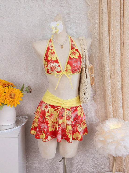 Women's Bikini Set with Skirt