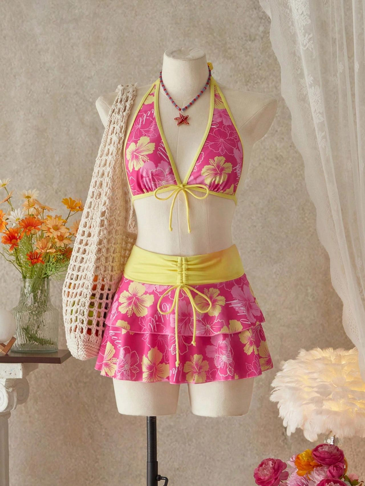 Women's Bikini Set with Skirt