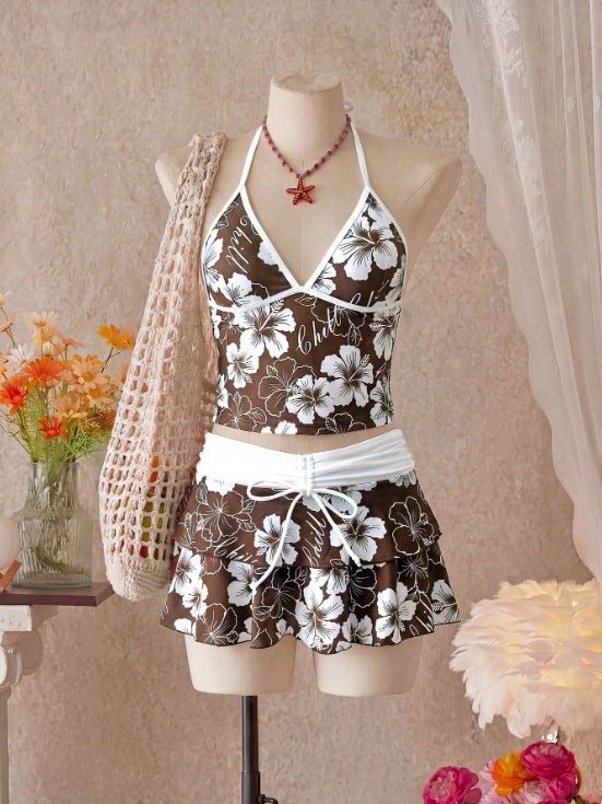 Women's Bikini Set with Skirt