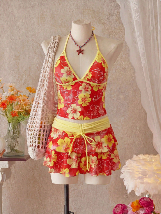 Women's Bikini Set with Skirt