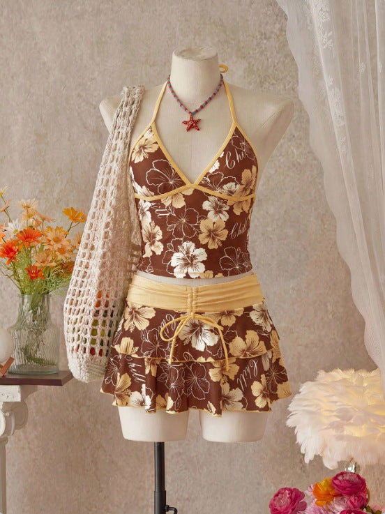 Women's Bikini Set with Skirt