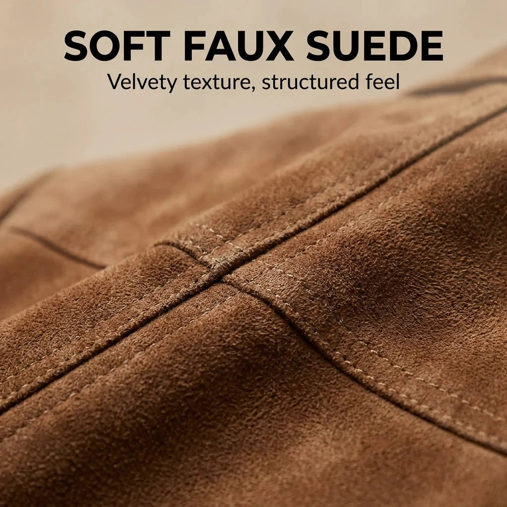 Women's Buttoned Faux Suede Blazer