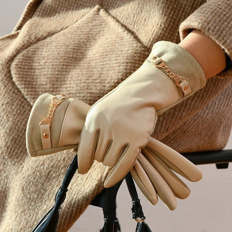 Women's Cashmere-Lined Leather Gloves