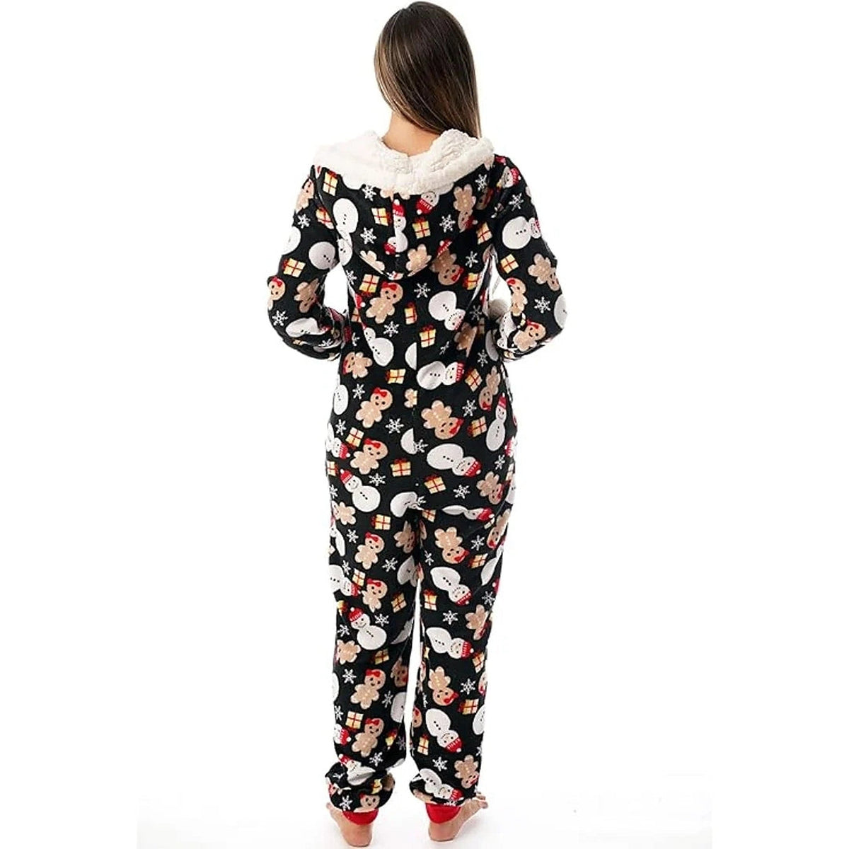 Women's Christmas Onesie - Soft Hooded Loungewear with Zipper
