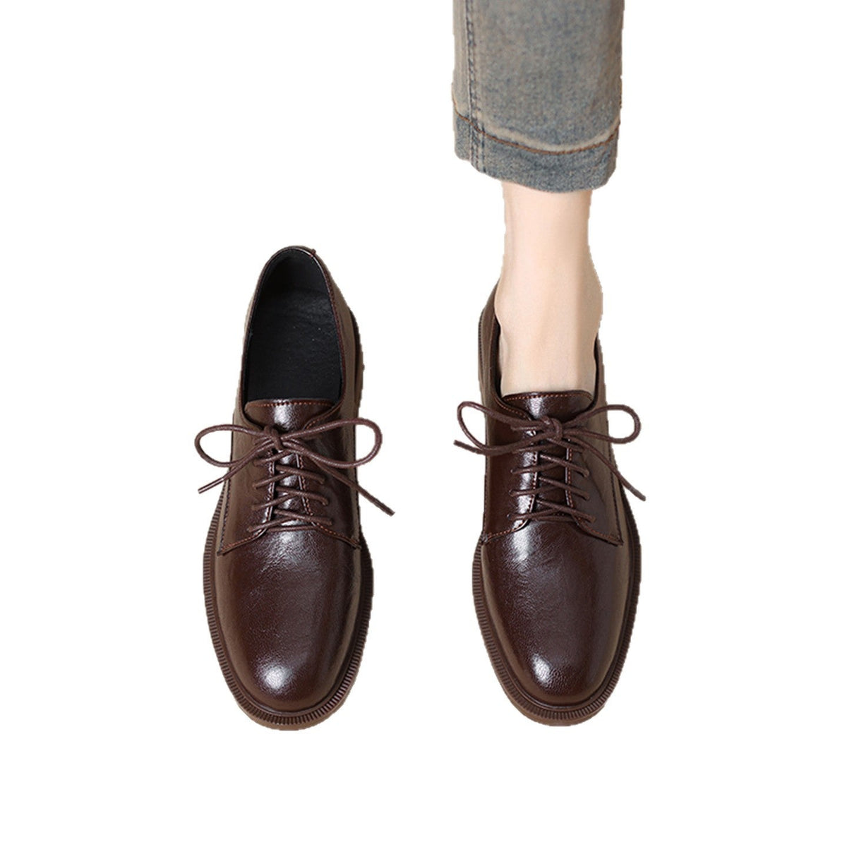 Women's Classic Leather Lace-Up Shoes
