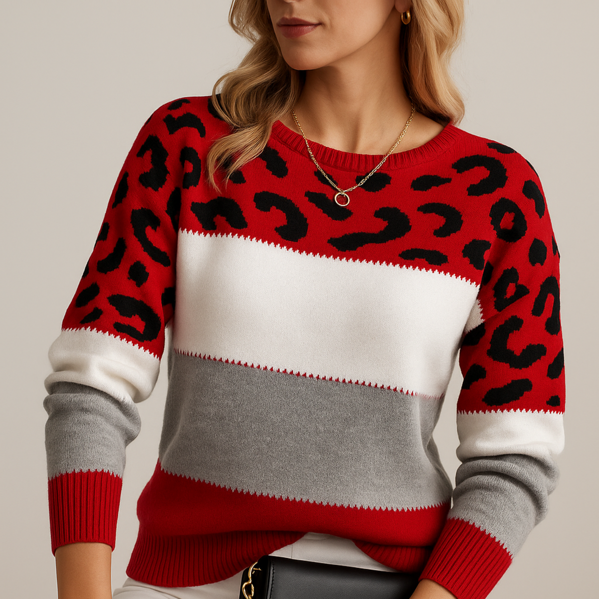 Women's Elegant V-Neck Knit Sweater – Fine-Knit Pullover