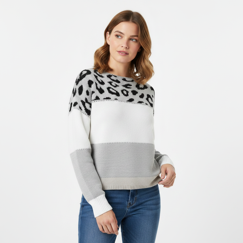 Women's Elegant V-Neck Knit Sweater – Fine-Knit Pullover