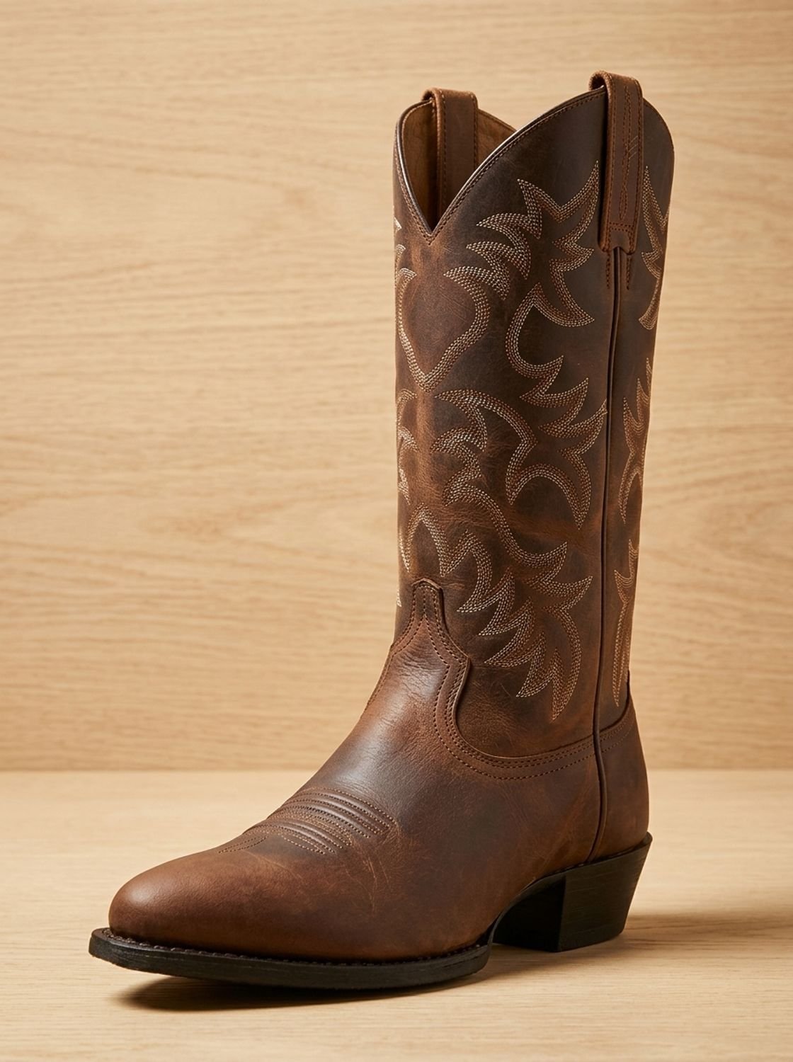 Women's Embroidered Western Cowboy Mid-Calf Block Heel Boots - Black