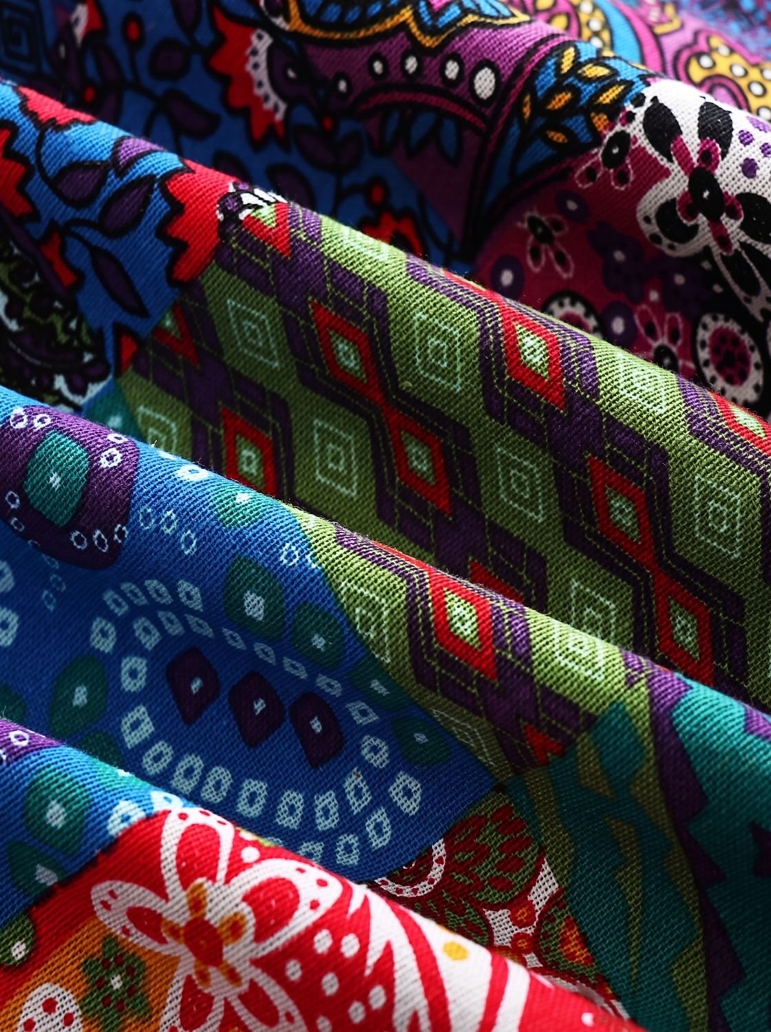 Women's Fleece-Lined Hooded Boho Patchwork Jacket