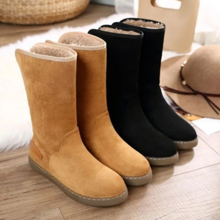 Women's High Boots with Warm Lining and Windproof Design