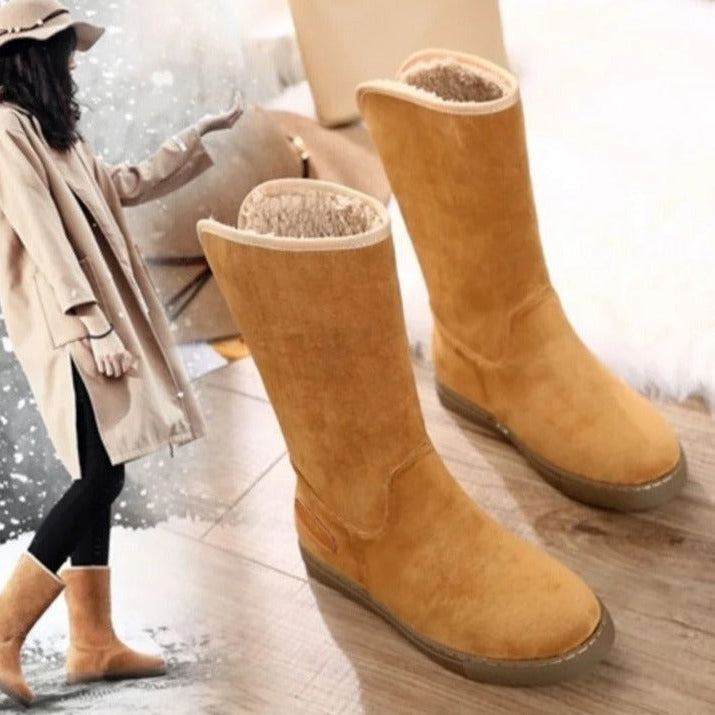 Women's High Boots with Warm Lining and Windproof Design