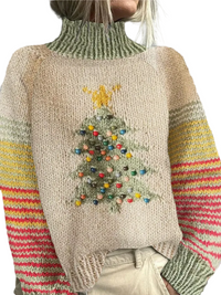 Women's High Neck Christmas Sweater