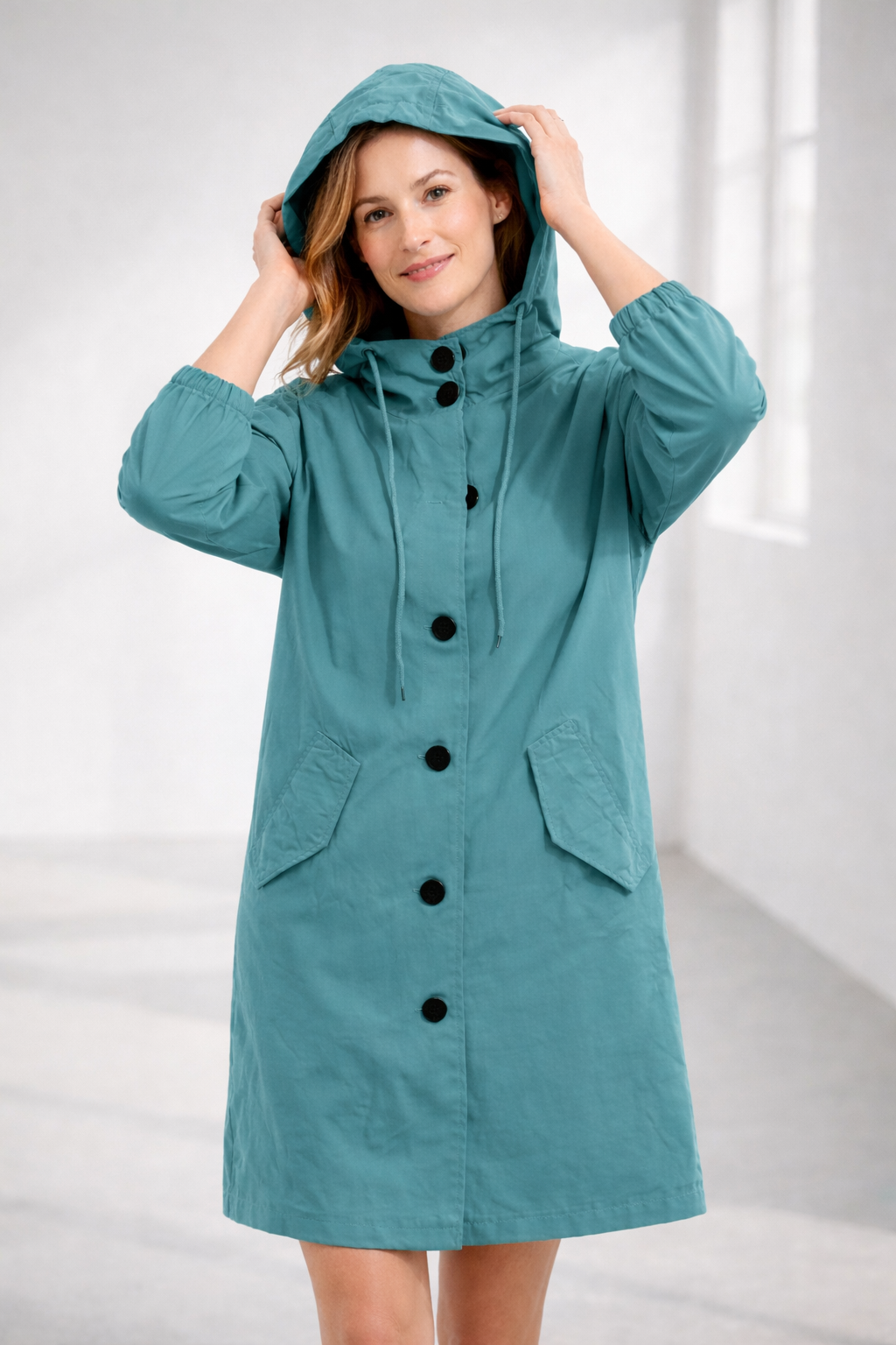 Women's Hooded Jacket in Medium Length
