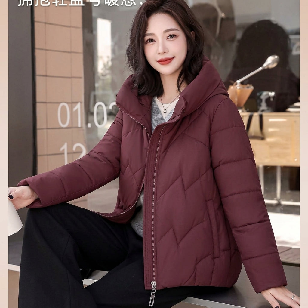Women's Hooded Padded Zip-Up Winter Puffer Jacket