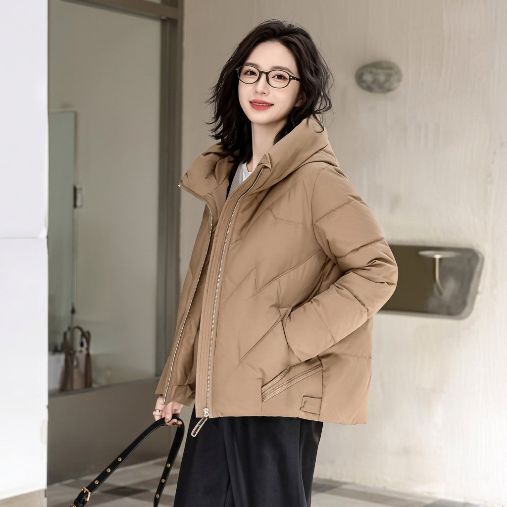 Women's Hooded Padded Zip-Up Winter Puffer Jacket