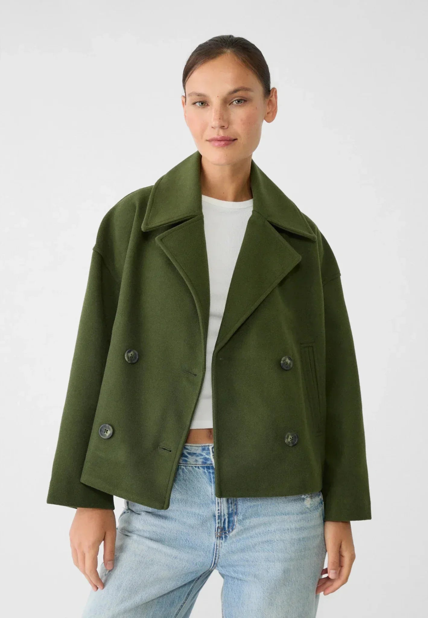 Women's Jacket with Short Cut & Double Breasted | Wearclo