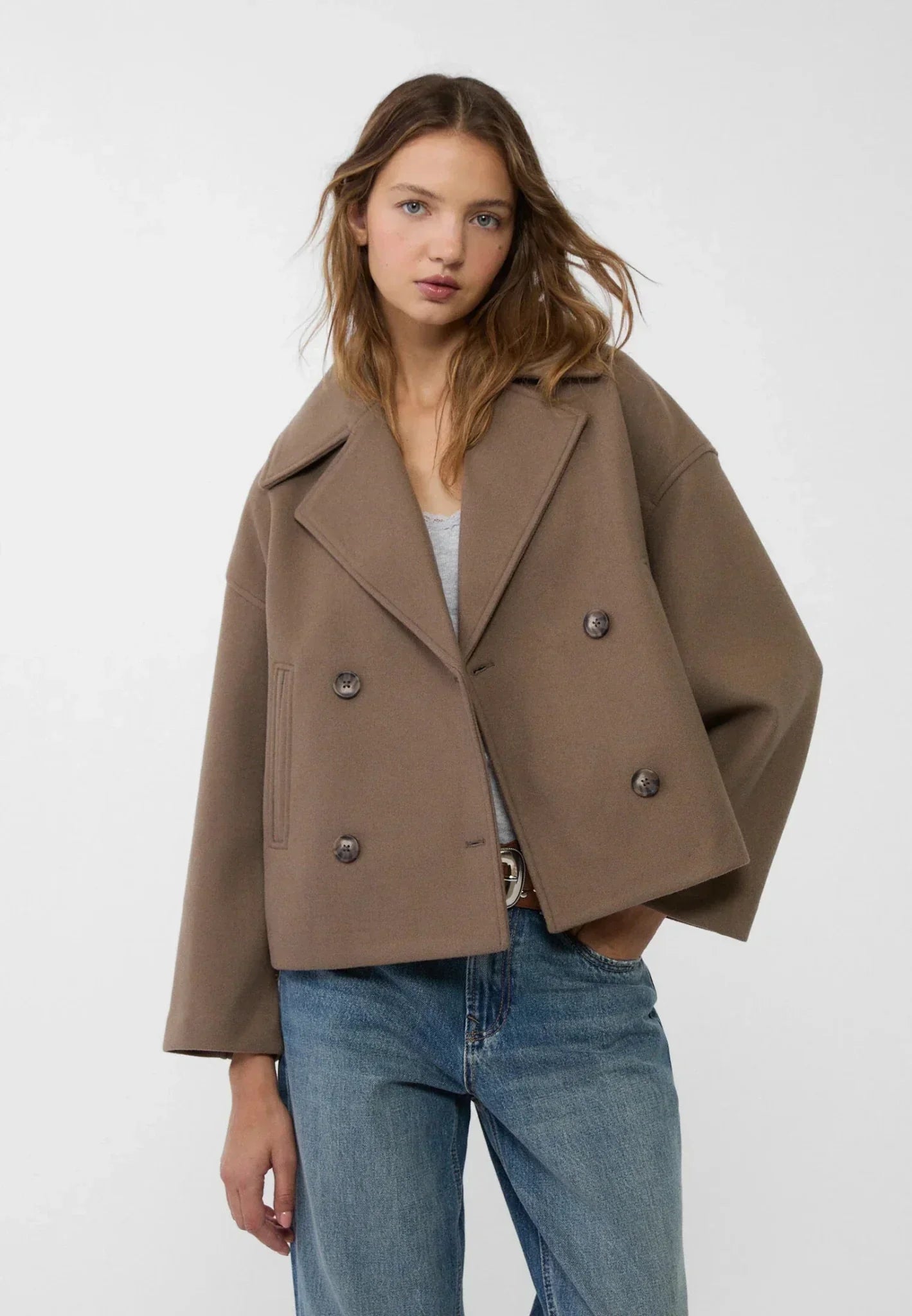 Women's Jacket with Short Cut & Double Breasted | Wearclo