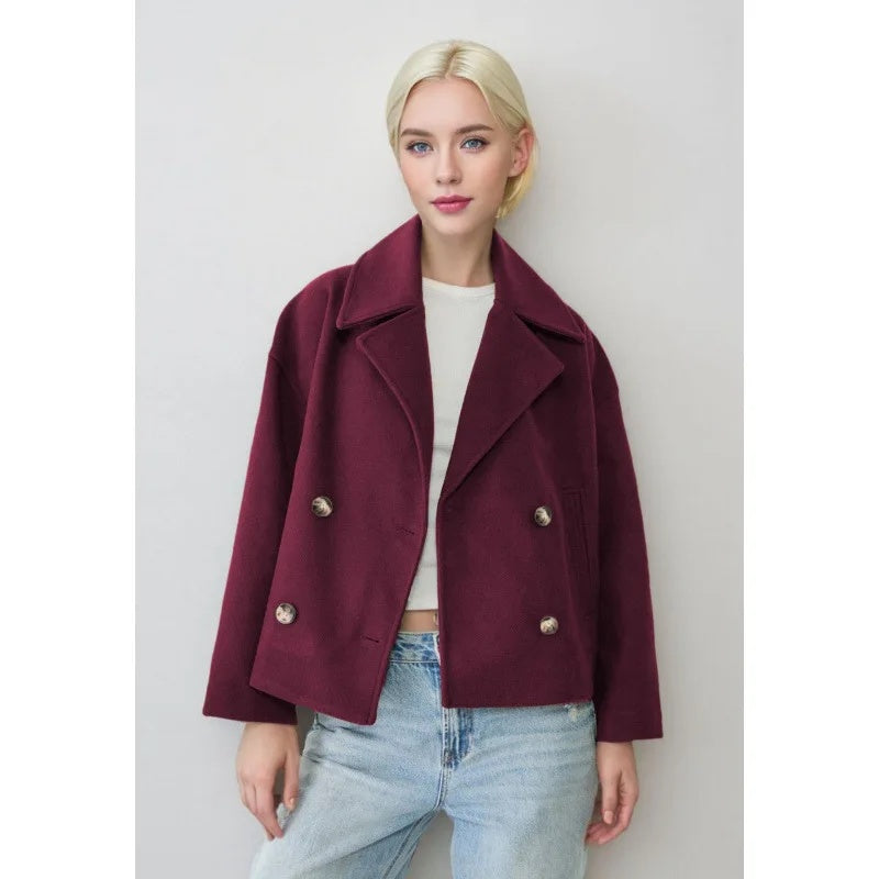 Women's Jacket with Short Cut & Double Breasted | Wearclo