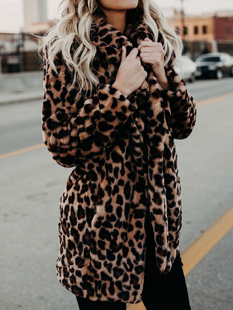 Women's Leopard Print Winter Coat