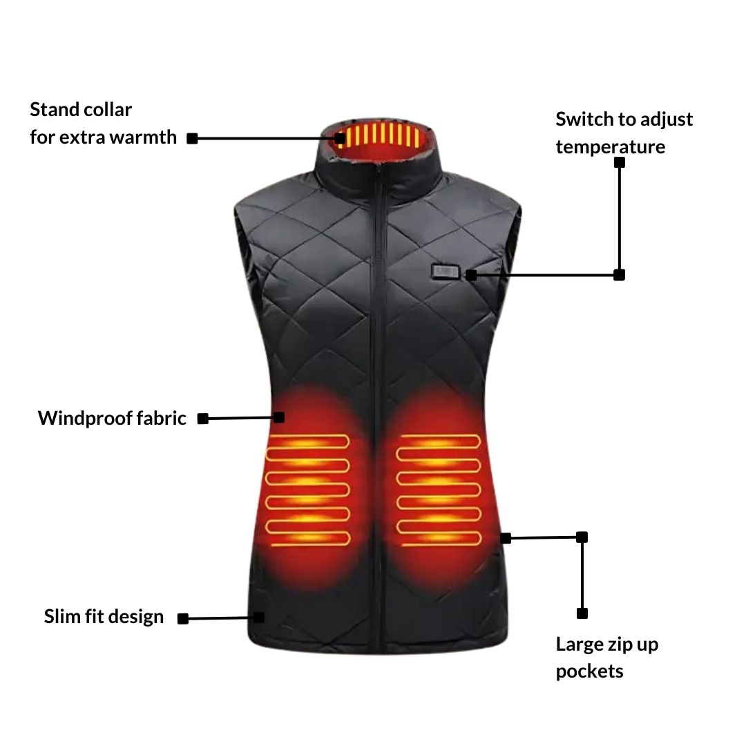 Women's Lightweight Electric Heated Vest with Adjustable Heat Levels
