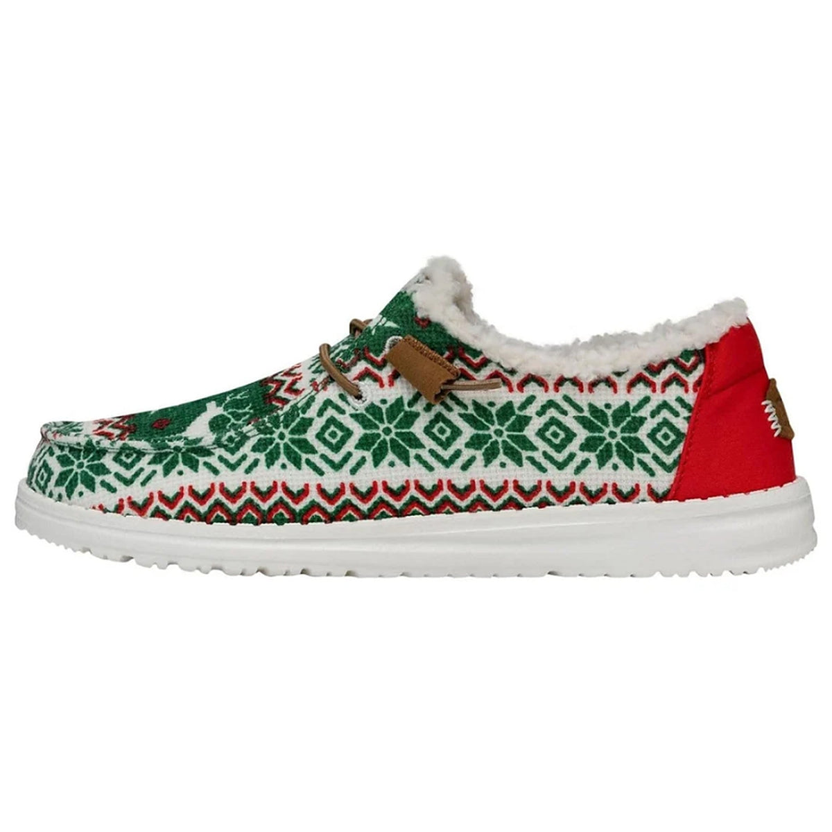 Women's Lined Christmas Slip-On Shoes with Nordic Winter Pattern