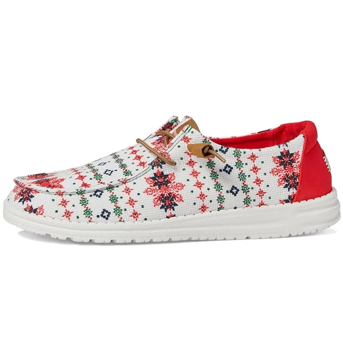 Women's Lined Christmas Slip-On Shoes with Nordic Winter Pattern