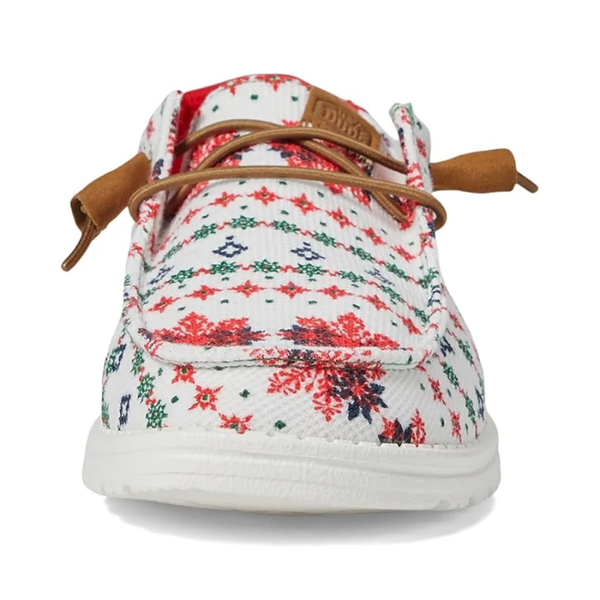 Women's Lined Christmas Slip-On Shoes with Nordic Winter Pattern