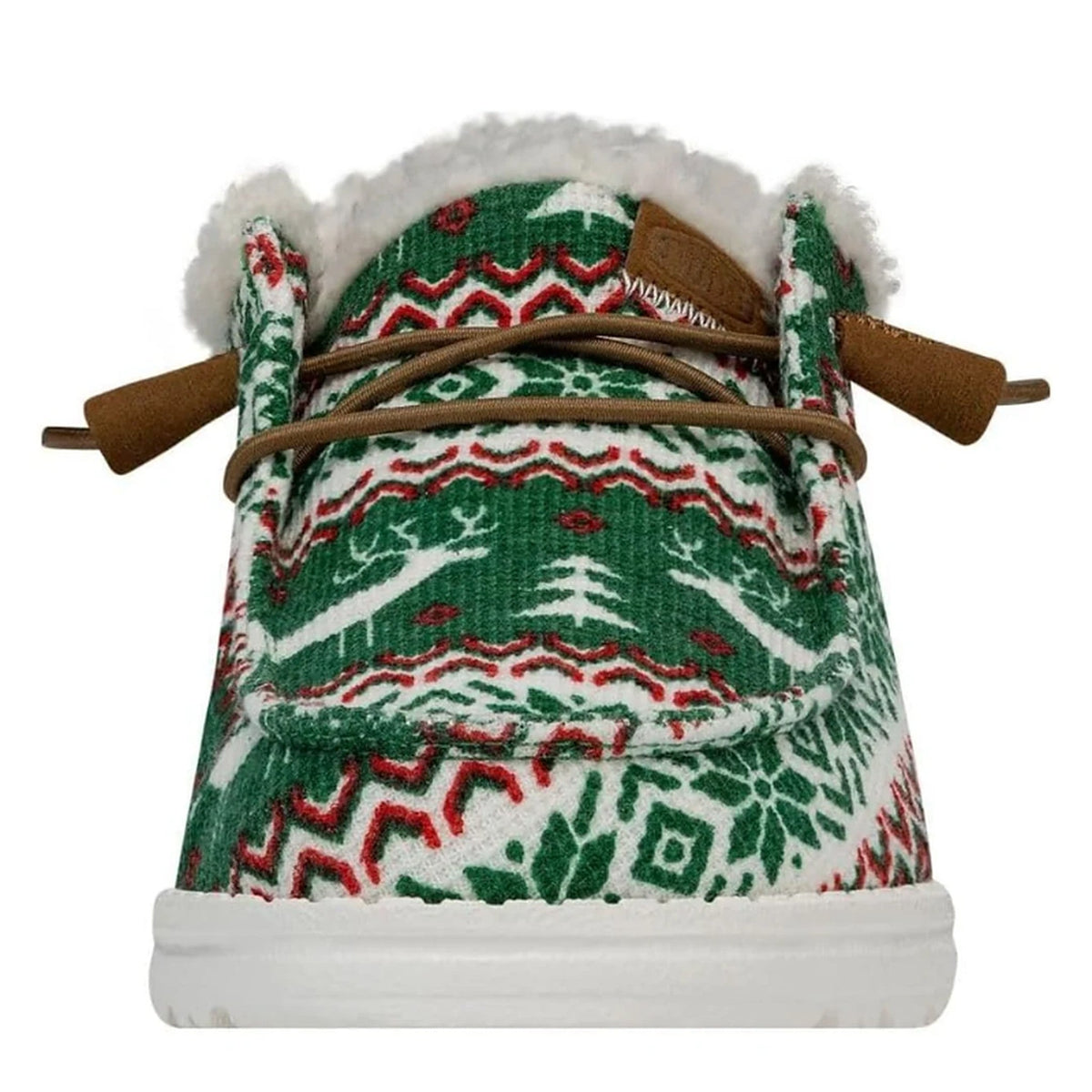 Women's Lined Christmas Slip-On Shoes with Nordic Winter Pattern