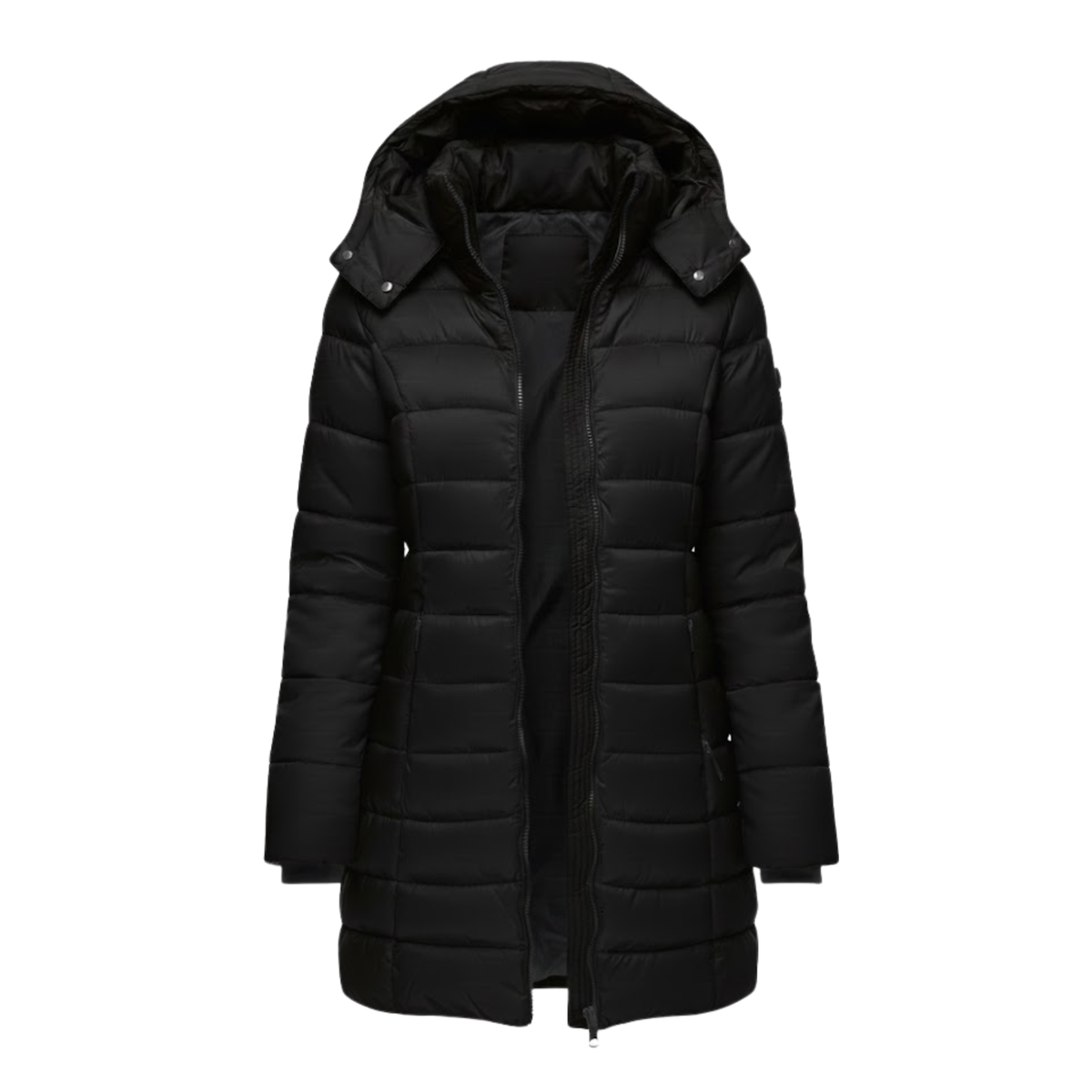 Women's Mid-Length Hooded Quilted Parka - Warm Winter Parka & Quilted Coat