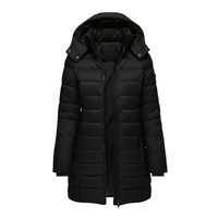 Women's Mid-Length Hooded Quilted Parka - Warm Winter Parka & Quilted Coat