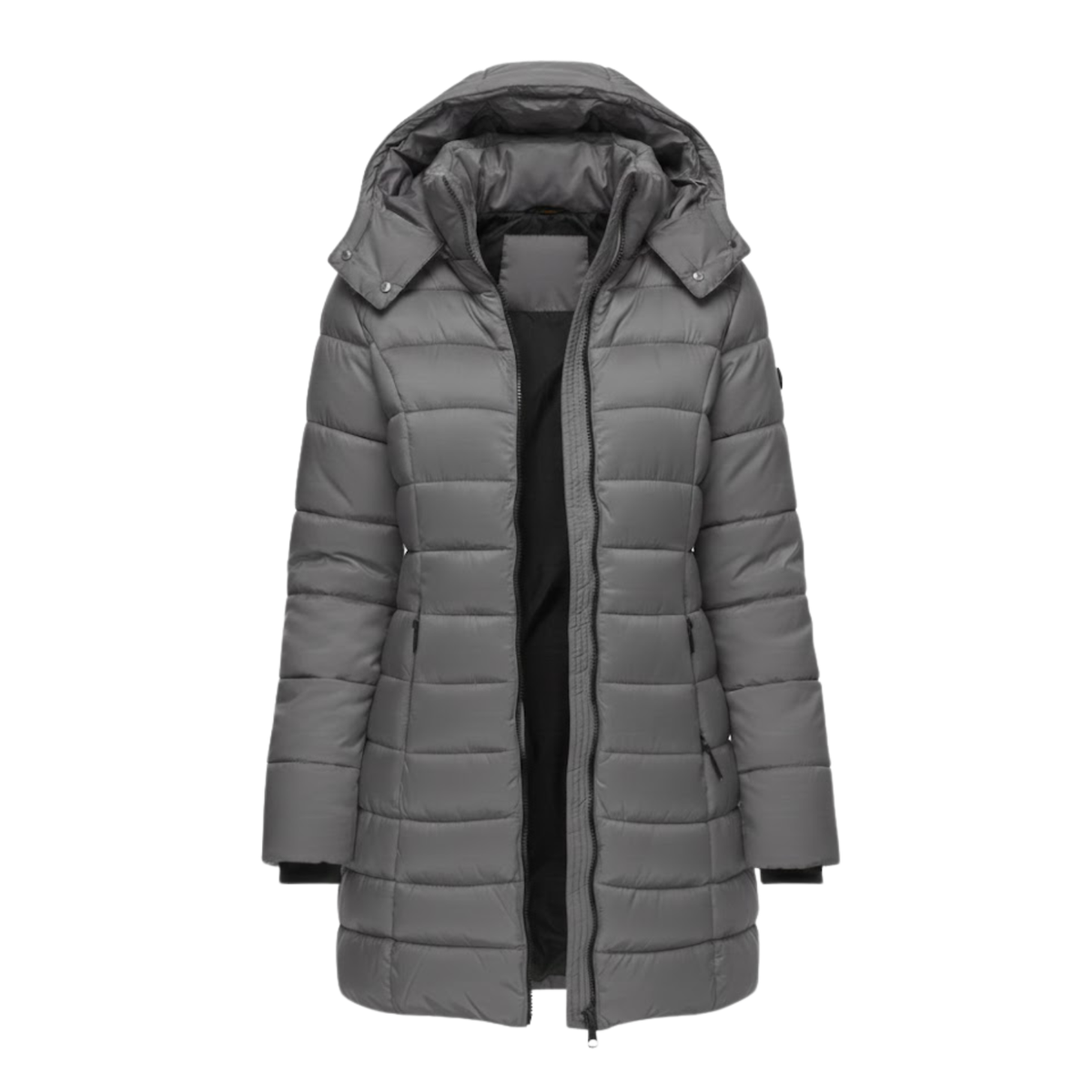 Women's Mid-Length Hooded Quilted Parka - Warm Winter Parka & Quilted Coat