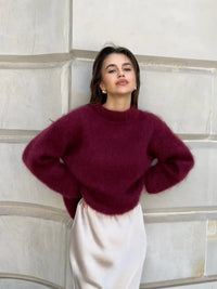 Women's Mohair Sweater - Soft Fluffy Knit & Wool Sweater