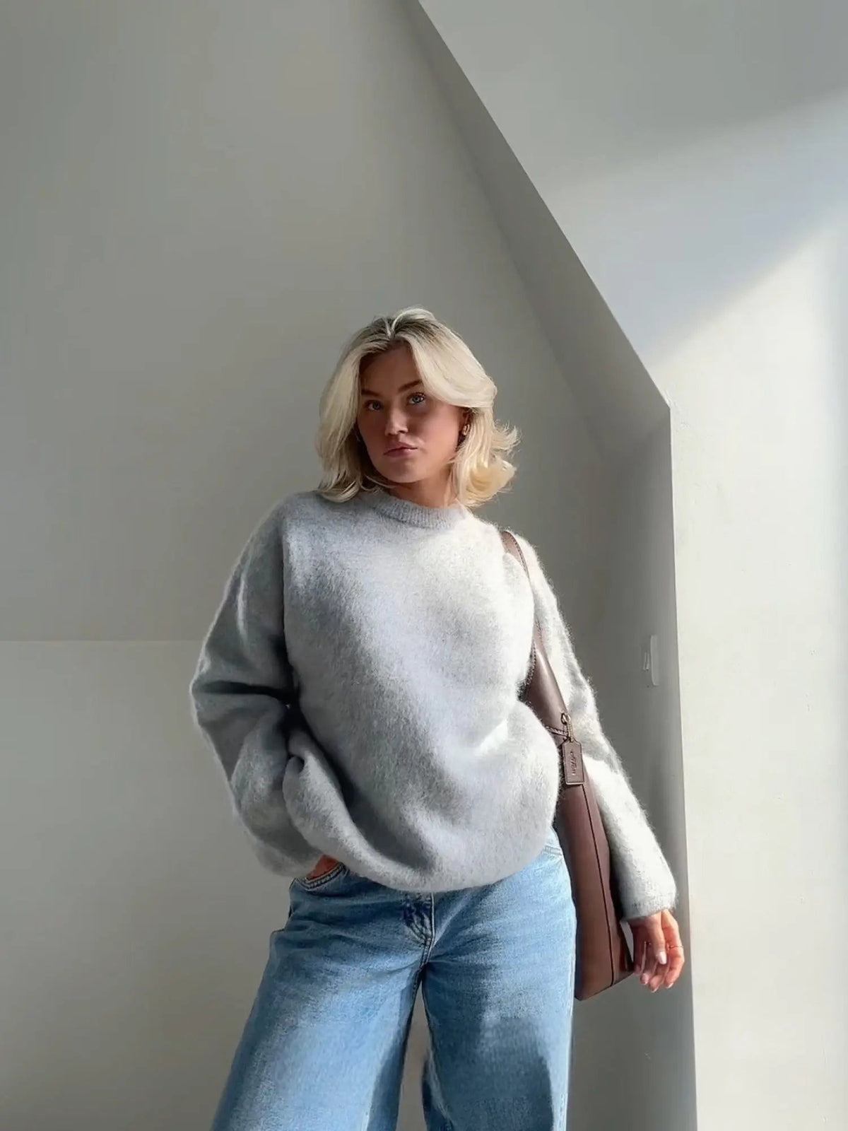 Women's Mohair Sweater - Soft Fluffy Knit & Wool Sweater