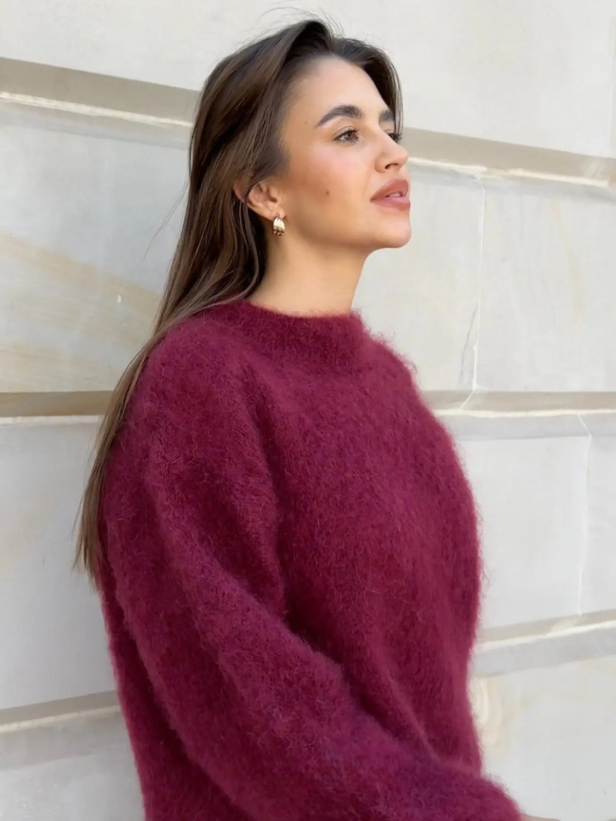 Women's Mohair Sweater - Soft Fluffy Knit & Wool Sweater